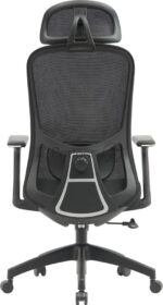 Кресло компьютерное Cactus CS-MC515-BK черный, сиденье черный, сетка/ткань, с подголов. крестов. пластик, пластик черный 10