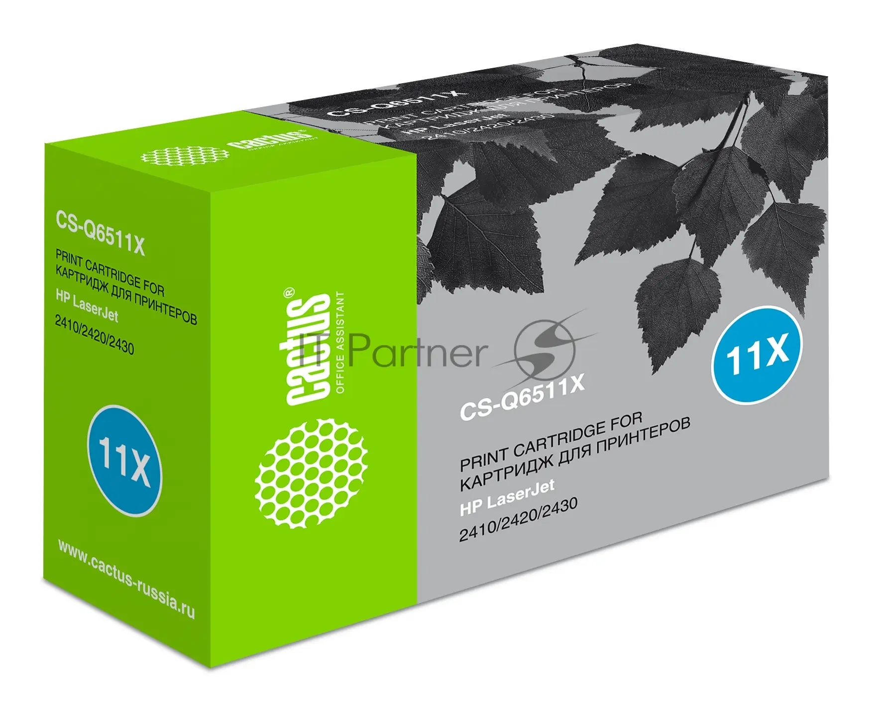 Картридж лазерный Cactus CS-Q6511X черный (12000 стр.) для HP LaserJet 2410/2420/2420DN/2430