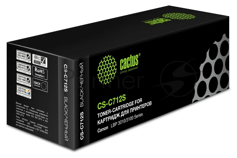 Картридж лазерный Cactus CS-C712S черный (1500 стр.) для Canon LBP-3010/LBP-3100