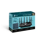 Роутер TP-Link Archer AX73 AX5400 Dual Band Wireless Gigabit Router, 1.5 GHz Tri-Core CPU, 1 GE WAN + 4 GE LAN ports, 1× USB 3.0 Port, support 1024-QAM, OFDMA, MU-MIMO, Airtime Fairness, Beamforming, 160MHz Channel Width, come with HomeShieldTM, support Russia PPTP/L2TP/PPPoE 23