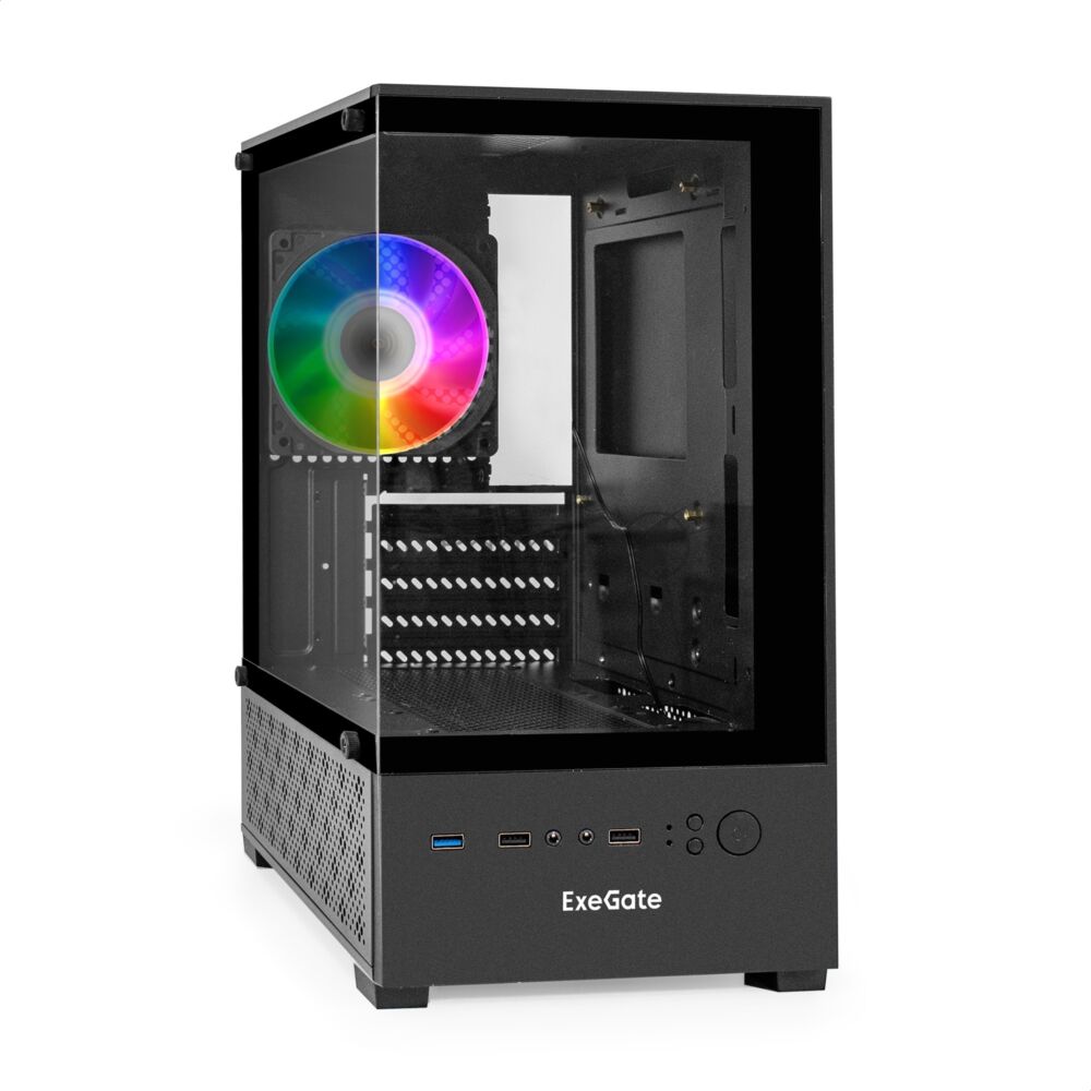 Компьютерный корпус Minitower ExeGate i3 SEA (mATX, БП 600NPX, 2*USB+1*USB 3.0, HD аудио, черный, 1 вент. 12см с RGB подсветкой, передняя и боковая панели - закаленное стекло) 1 Компьютерный корпус Minitower ExeGate i3 SEA (mATX, БП 600NPX, 2*USB+1*USB 3.0, HD аудио, черный, 1 вент. 12см с RGB подсветкой, передняя и боковая панели - закаленное стекло) 1