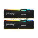 Оперативная память Kingston Fury Beast, DDR5, 32Gb (2x16GB), 5600MHz, CL36, DIMM, с радиаторами, RGB, черный 5