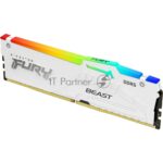 Оперативная память Kingston Fury Beast, DDR5, 32Gb (1x32GB), 5600MHz, CL36, DIMM, радиатор, RGB, белый 7