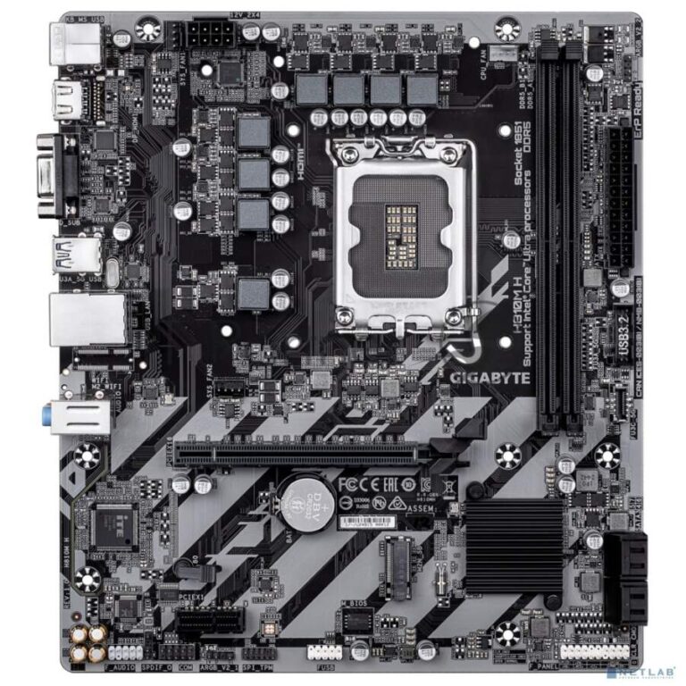 Материнская плата Gigabyte H810M H, LGA1851, Intel H810, 2xDDR5, 4xSATA, 1xM.2, 1xPCIe 4.0 x16, 1xPCIe 3.0 x1, 1xHDMI, 1xD-Sub, 1x1Gb LAN, 1xUSB-C 5Gbps, 4xUSB-A 5Gbps, 7xUSB-A 2.0, 3x3.5 мм, 7.1, mATX 1