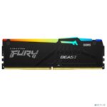 Оперативная память Kingston Fury Beast, DDR5, 16Gb (1x16GB), 6000MHz, CL36, DIMM, с радиатором, RGB, черный 4