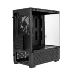 Компьютерный корпус Minitower ExeGate i3 SEA (mATX, без БП, 1*USB+1*USB 3.0, HD аудио, черный, 1 вент. 12см с RGb подсветкой, передняя и боковая панели - закаленное стекло) 11