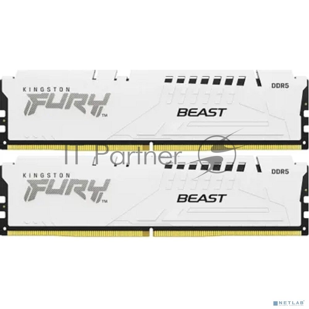 Оперативная память Kingston Fury Beast, DDR5, 32GB (2x16GB), 5200MHz, CL40, DIMM, с радиаторами, белый 1 Оперативная память Kingston Fury Beast, DDR5, 32GB (2x16GB), 5200MHz, CL40, DIMM, с радиаторами, белый 1