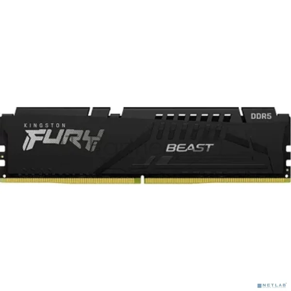 Оперативная память Kingston Fury Beast, DDR5, 32GB (1x32GB), 6000MHz, CL30, DIMM, с радиатором, черный