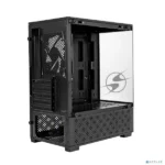 Компьютерный корпус Minitower ExeGate i3 SEA (mATX, без БП, 1*USB+1*USB 3.0, HD аудио, черный, 1 вент. 12см с RGb подсветкой, передняя и боковая панели - закаленное стекло) 8