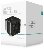 Кулер для процессора DEEPCOOL AK620 DIGITAL SE LGA20XX/1700/1200/115X/AM5/AM4 (9шт/кор, TDP 260W, PWM, DUAL Fan 120мм, 6 тепл. трубок, ARGb, черный) RET (R-AK620-BKADMN-GJD) 11