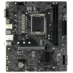 Материнская плата MSI PRO H610M-G WIFI, LGA 1700, Intel H610, 2xDDR5 (до 64 ГБ), 4xSATA, 1xM.2 (PCIe 3.0 x4), 1xPCIe 4.0 x16, 2xPCIe x1, 1xVGA, 1xHDMI, 1xDP, 1x1Gb LAN, Wi-Fi 5, Bluetooth 4.2, 4xUSB-A 5Gbps, 2xUSB-A 2.0, 1xPS/2, 3x3.5 мм, 7.1, чёрный, mATX 8