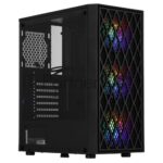 Компьютерный корпус Miditower ExeGate EVO-8243-EVO800 (ATX, БП EVO800RGb с вент. 12 см, 2хUSB+1хUSB 3.0, черный, 3 вент. с RGb подсветкой, боковая панель - закаленное стекло) 12