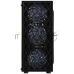 Компьютерный корпус Miditower ExeGate EVO-8243-NPX500 (ATX, БП 500NPX с вент 12 см, 2хUSB+1хUSB 3.0, черный, 3 вент. с RGb подсветкой, боковая панель - закаленное стекло) 7