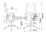 Кресло Бюрократ KB-9N/DG/TW-12 TW-01 TW-11 серый, сетка 10
