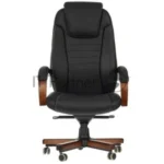 Кресло Бюрократ T-9923WALNUT/BLACK черный, кожа 8
