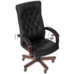 Кресло Бюрократ T-9928WALNUT черный, кожа 11
