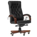 Кресло Бюрократ T-9928WALNUT черный, кожа 12