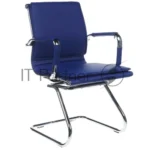 Кресло Бюрократ CH-993-Low-V/blue синий, экокожа, 120 кг, механизм качания, низкая спинка 14