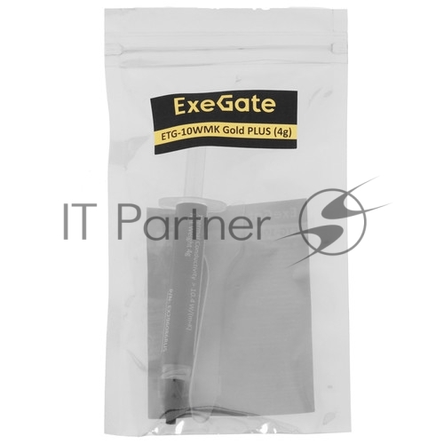 Термопаста ExeGate EX296086RUS ETG-10WMK Gold PLUS (10,4 Вт/(м•К), 4г, шприц с лопаткой)
