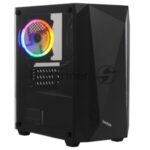 Компьютерный корпус Minitower ExeGate Mistery R2-NPX450 (mATX, БП 450NPX с вент. 12 см, 2*USB+1*USB 3.0, аудио, черный, 1 вент. 12см с RGb подсветкой и полоса на передней панели, боковая панель - закаленное стекло) 7
