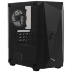 Компьютерный корпус Minitower ExeGate Mistery R2-NPX450 (mATX, БП 450NPX с вент. 12 см, 2*USB+1*USB 3.0, аудио, черный, 1 вент. 12см с RGb подсветкой и полоса на передней панели, боковая панель - закаленное стекло) 9