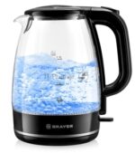Чайник электрический BRAYER BR1030, 2200 Вт, 1.7 л, стек л,корп,автоотк л,при.закип,подсвет 6