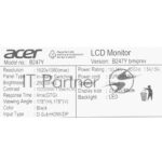Монитор 23.8" Acer Vero B247YGbmiprxv IPS 1920x1080, 120 Гц, 4 мс, 16:9, 250 кд/м², VGA, HDMI 1.4, DP 1.2, 3.5 Jack, динамики (2x2 Вт), HDR10, FreeSync, черный 3