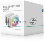 Кулер для процессора DEEPCOOL AG620 G2 WH LGA1954/1851/1700/AM5/AM4 (9шт/кор, TDP 270W, PWM, DUAL Black Fan 120mm, 6 тепл. трубок, белый) RET 10