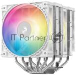 Кулер для процессора DEEPCOOL AG620 G2 WH LGA1954/1851/1700/AM5/AM4 (9шт/кор, TDP 270W, PWM, DUAL Black Fan 120mm, 6 тепл. трубок, белый) RET 14
