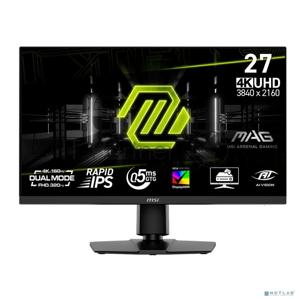 Монитор 27" MSI MAG 272URDF E16 IPS 3840x2160, 160 Гц, 0.5 мс, 16:9, 400 кд/м², 2xHDMI 2.1, DP 1.4, 3.5 Jack, USB Hub (2x USB 2.0), DisplayHDR 400, Adaptive-Sync, черный 1 Монитор 27" MSI MAG 272URDF E16 IPS 3840x2160, 160 Гц, 0.5 мс, 16:9, 400 кд/м², 2xHDMI 2.1, DP 1.4, 3.5 Jack, USB Hub (2x USB 2.0), DisplayHDR 400, Adaptive-Sync, черный 1