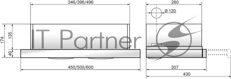 Вытяжка встраиваемая Elikor Интегра Glass 60Н-400-В2Д нержавеющая сталь/стекло черное, 60 см, 400 куб. м/ч, 55 дБ 1