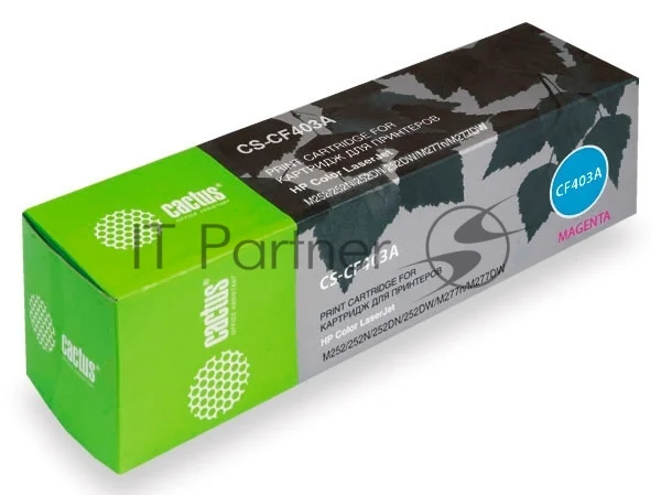 Картридж лазерный Cactus CS-CF403A пурпурный (1400 стр.) для HP CLJ M252/252N/252DN/252DW/M277n/M277DW