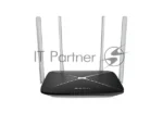Беспроводный маршрутизатор Mercusys AC12, Dual Band, (867Мбит/с на 5 ГГц + 300Мбит/с на 2,4 ГГц)4 порта 100 Мбит/с, 4 фиксированных антенны 12