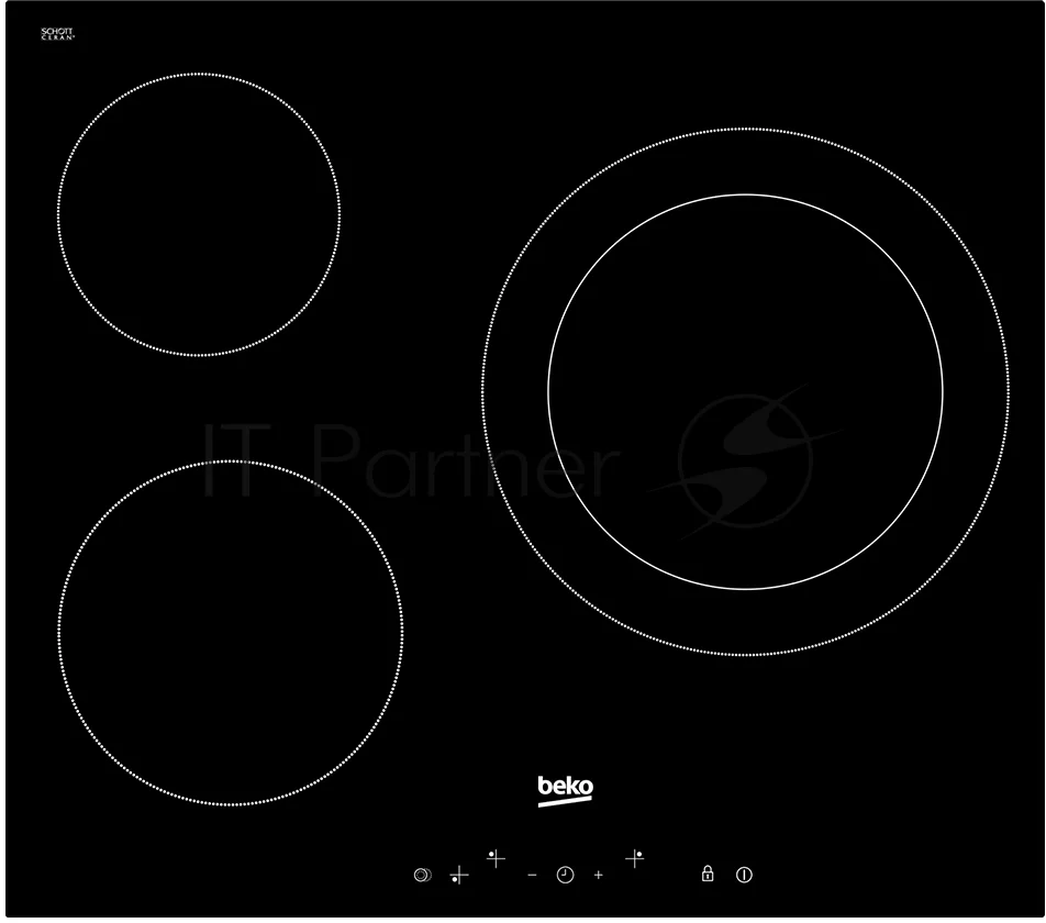 Встраиваемая электрическая варочная поверхность Beko HIC 63401 T, Черный 1