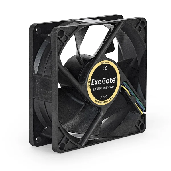 Вентилятор для корпуса ExeGate EX08025B4P-PWM черный, 80 мм, 2300 об/мин, 23 дБ, 4 pin