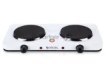 Плита настольная электрическая Centek CT-1507 белый, 2 кВт, ТЭН, конфорки - 2, эмаль, поворотные переключатели 3
