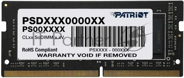 Оперативная память Patriot Signature, DDR4, 8GB (1x8 GB), 3200 MHz, CL22, SO-DIMM 1