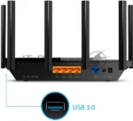 Роутер TP-Link Archer AX73 AX5400 Dual Band Wireless Gigabit Router, 1.5 GHz Tri-Core CPU, 1 GE WAN + 4 GE LAN ports, 1× USB 3.0 Port, support 1024-QAM, OFDMA, MU-MIMO, Airtime Fairness, Beamforming, 160MHz Channel Width, come with HomeShieldTM, support Russia PPTP/L2TP/PPPoE 39