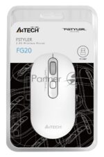 Мышь беспроводная A4Tech Fstyler FG20 белый, 2000 dpi, радиоканал, USB, кнопки - 4 15