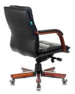 Кресло руководителя Бюрократ T-9927WALNUT-LOW/BL черный, кожа, низкая спинка, крестовина дерево 8
