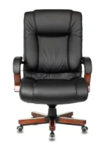 Кресло Бюрократ T-9925WALNUT/BLACK черный, кожа 28