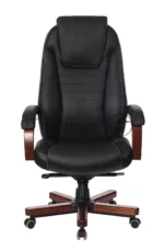 Кресло Бюрократ T-9923WALNUT/BLACK черный, кожа 12