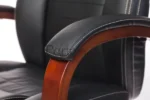 Кресло Бюрократ T-9923WALNUT/BLACK черный, кожа 17