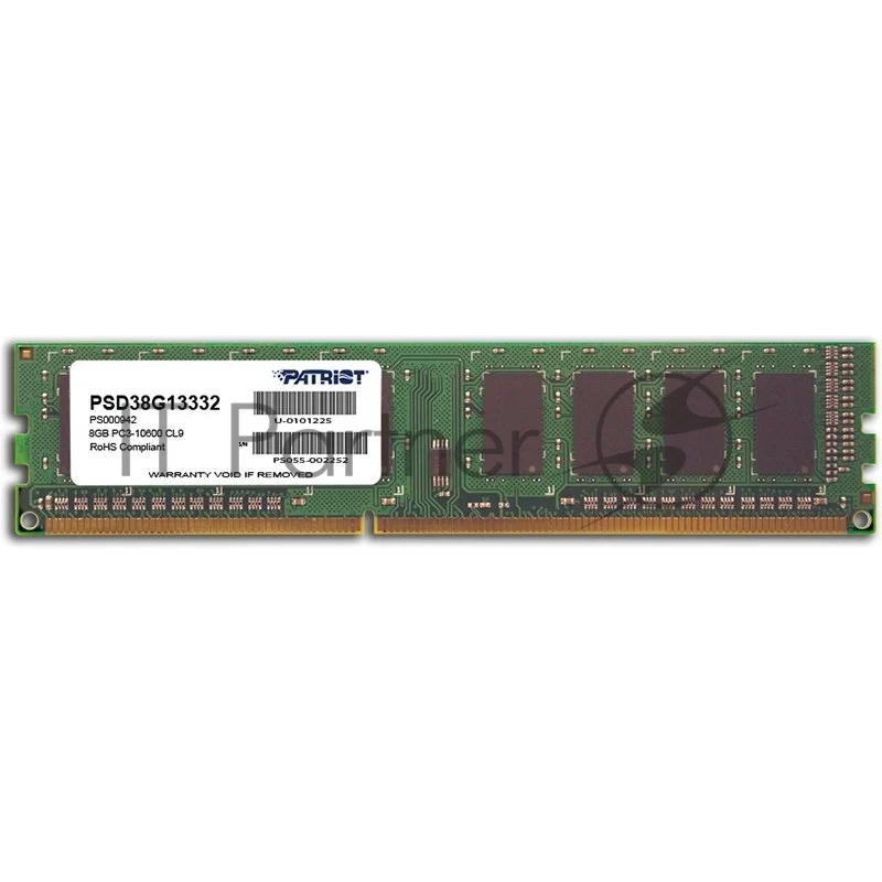 Оперативная память Patriot, DDR3, 8GB, (1x8 GB,), 1333 MHz, CL9, DIMM 1