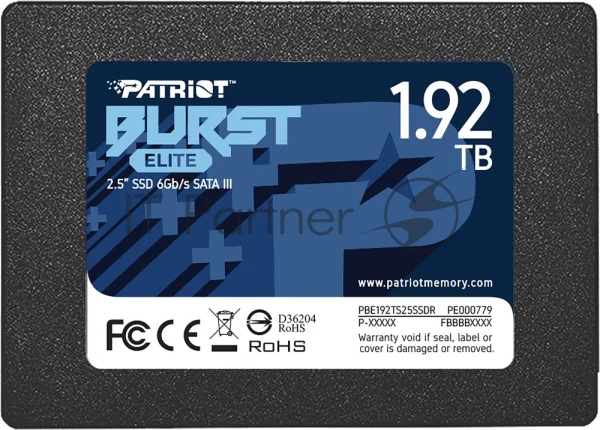 Накопитель SSD Patriot Burst Elite, 1.92Tb, SATA, 2.5", R/W 450/320