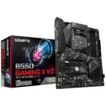 Материнская плата Gigabyte B550 GAMING X V2, AM4, AMD B550, 4xDDR4, 4xSATA, 2xM.2, 1xPCI-E 4.0 x16, 1xPCI-E 3.0 x2, 1xHDMI, 1xDVI-D, 1x 1Gb LAN, 1xUSB 3.2 Gen 2, 3xUSB 3.2 Gen 1, 2xUSB 2.0, 3x3.5 мм, 7.1, Standard-ATX 2