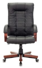Кресло Бюрократ KB-10WALNUT/B/LEATH черный, кожа 12