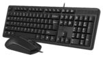 Комплект клавиатура+мышь A4Tech KK-3330S проводной, USB, 1200 DPI, чёрный 24