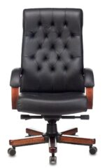 Кресло Бюрократ T-9928WALNUT черный, кожа 15