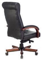 Кресло Бюрократ T-9928WALNUT черный, кожа 17